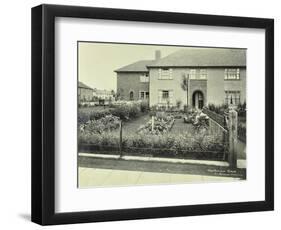 Front Garden of 61 Barnes Avenue, on the Castelnau Estate, Barnes, London, 1930-null-Framed Photographic Print