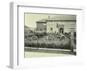 Front Garden of 61 Barnes Avenue, on the Castelnau Estate, Barnes, London, 1930-null-Framed Photographic Print