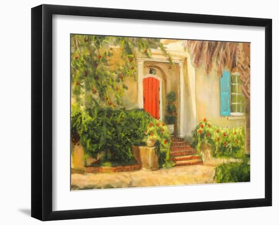 Front Garden Tuscan Dreams I-Walt Johnson-Framed Art Print