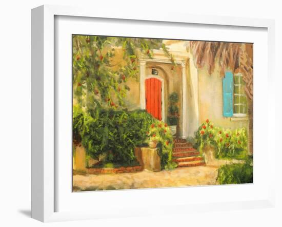 Front Garden Tuscan Dreams I-Walt Johnson-Framed Art Print