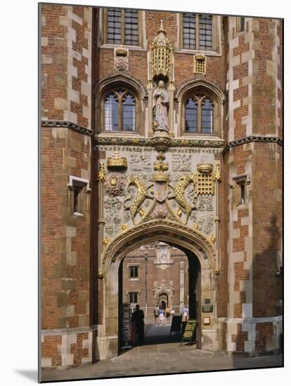 Front Gate of St. John's College Built 1511-20, Cambridge, Cambridgeshire, England, UK-Nigel Blythe-Mounted Photographic Print