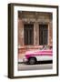 Front half of white and pink old vintage car, Havana, Cuba-Ed Hasler-Framed Photographic Print