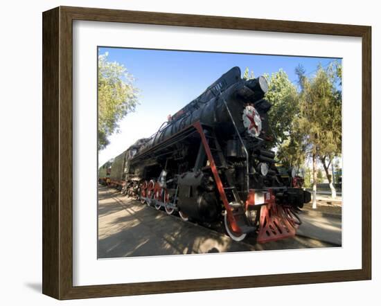 Front of an Old Locomotive, Railway Museum, Tashkent, Uzbekistan, Central Asia, Asia-Michael Runkel-Framed Photographic Print