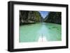 Front of an Outrigger Boat in the Clear Water in the Bacuit Archipelago, Palawan, Philippines-Michael Runkel-Framed Photographic Print