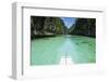 Front of an Outrigger Boat in the Clear Water in the Bacuit Archipelago, Palawan, Philippines-Michael Runkel-Framed Photographic Print