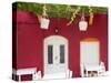 Front of Cafe, Taverna, Symi Island, Dodecanese Islands, Greece-Peter Adams-Stretched Canvas