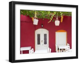Front of Cafe, Taverna, Symi Island, Dodecanese Islands, Greece-Peter Adams-Framed Photographic Print