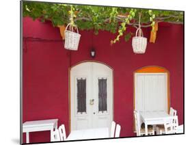 Front of Cafe, Taverna, Symi Island, Dodecanese Islands, Greece-Peter Adams-Mounted Photographic Print