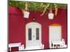 Front of Cafe, Taverna, Symi Island, Dodecanese Islands, Greece-Peter Adams-Mounted Photographic Print