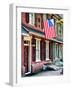 Front of House with an American Flag, Philadelphia, Pennsylvania, US, White Frame-Philippe Hugonnard-Framed Art Print