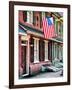 Front of House with an American Flag, Philadelphia, Pennsylvania, US, White Frame-Philippe Hugonnard-Framed Art Print