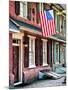 Front of House with an American Flag, Philadelphia, Pennsylvania, US, White Frame-Philippe Hugonnard-Mounted Art Print