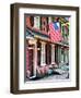 Front of House with an American Flag, Philadelphia, Pennsylvania, US, White Frame-Philippe Hugonnard-Framed Art Print