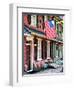 Front of House with an American Flag, Philadelphia, Pennsylvania, US, White Frame-Philippe Hugonnard-Framed Art Print