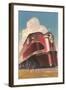 Front of Streamlined Train-null-Framed Art Print