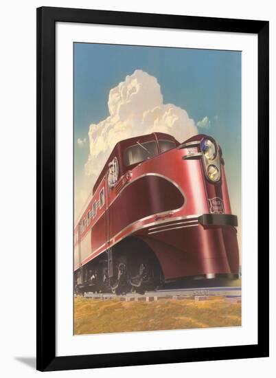 Front of Streamlined Train-null-Framed Art Print