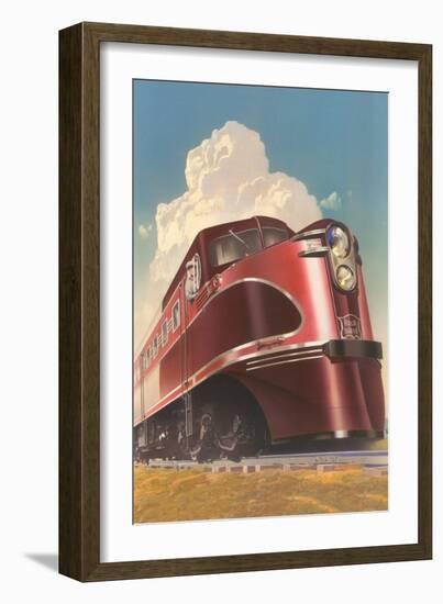 Front of Streamlined Train-null-Framed Art Print