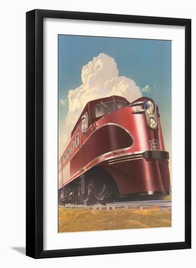 Front of Streamlined Train-null-Framed Art Print