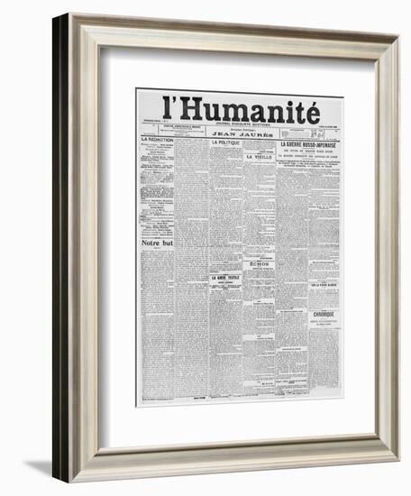 Front Page, First Issue of the Newspaper 'L'Humanite', 18th April 1904-French School-Framed Giclee Print