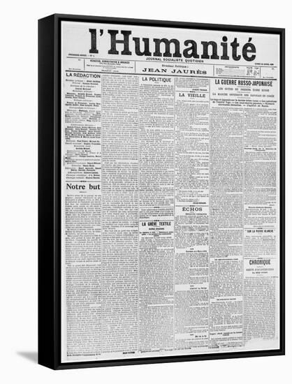 Front Page, First Issue of the Newspaper 'L'Humanite', 18th April 1904-French School-Framed Stretched Canvas