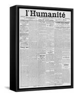 Front Page, First Issue of the Newspaper 'L'Humanite', 18th April 1904-French School-Framed Stretched Canvas