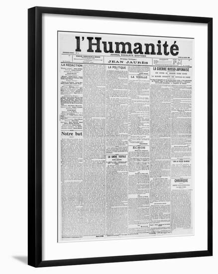 Front Page, First Issue of the Newspaper 'L'Humanite', 18th April 1904-French School-Framed Giclee Print