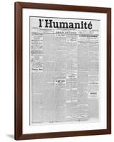 Front Page, First Issue of the Newspaper 'L'Humanite', 18th April 1904-French School-Framed Giclee Print