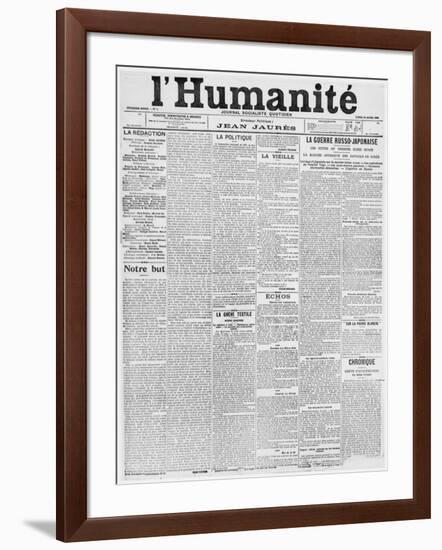 Front Page, First Issue of the Newspaper 'L'Humanite', 18th April 1904-French School-Framed Giclee Print