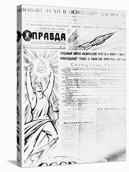 Front Page of Communist Newspaper Pravda-null-Stretched Canvas