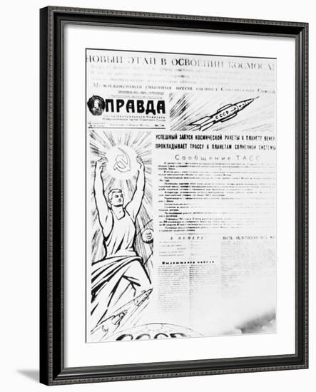 Front Page of Communist Newspaper Pravda-null-Framed Photographic Print