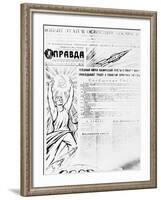 Front Page of Communist Newspaper Pravda-null-Framed Photographic Print