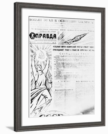 Front Page of Communist Newspaper Pravda-null-Framed Photographic Print