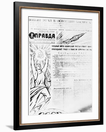 Front Page of Communist Newspaper Pravda-null-Framed Photographic Print