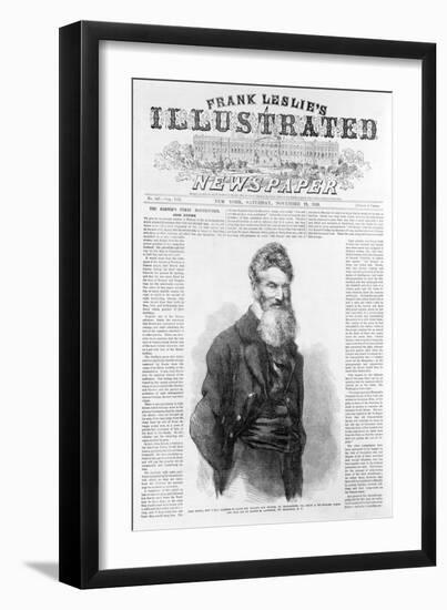 Front Page of Frank Leslie's Illustrated Newspaper with Picture of John Brown, Pub. 1859-null-Framed Giclee Print