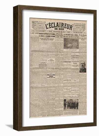 Front Page of 'L'Éclaireur De Nice' Featuring Marcel Duchamp at the French Chess Championship-null-Framed Giclee Print