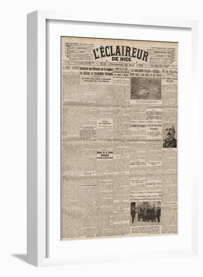 Front Page of 'L'Éclaireur De Nice' Featuring Marcel Duchamp at the French Chess Championship-null-Framed Giclee Print