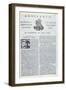 Front Page of 'La Gazette d'Amsterdam', 16th January 1733-null-Framed Giclee Print