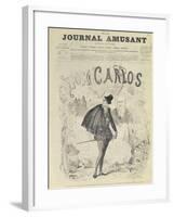 Front Page of 'Le Journal Amusant', with a Caricature of Don Carlos-Arjou Henri Darfou-Framed Giclee Print