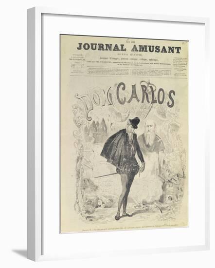 Front Page of 'Le Journal Amusant', with a Caricature of Don Carlos-Arjou Henri Darfou-Framed Giclee Print