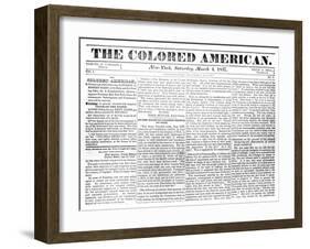 Front Page of 'The Colored American', 4th March, 1867-null-Framed Giclee Print