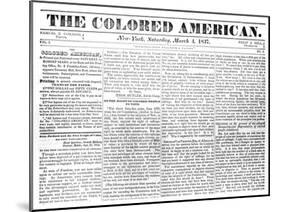 Front Page of 'The Colored American', 4th March, 1867-null-Mounted Giclee Print
