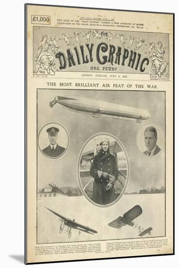 Front Page of the Daily Graphic Bringing Readers News of the Most Brilliant Air Feat of the War-null-Mounted Art Print