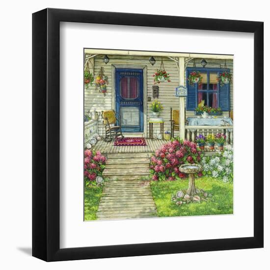 Front Porch In Maine-Janet Kruskamp-Framed Art Print