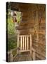 Front Porch of Log House, Athabascan Indian Village, Fairbanks, Alaska, USA-Ellen Clark-Stretched Canvas