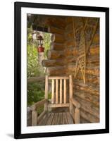 Front Porch of Log House, Athabascan Indian Village, Fairbanks, Alaska, USA-Ellen Clark-Framed Photographic Print