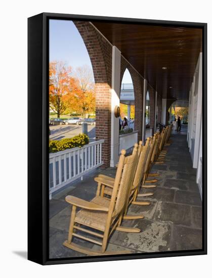 Front Porch of the Hanover Inn, Dartmouth College Green, Hanover, New Hampshire, USA-Jerry & Marcy Monkman-Framed Stretched Canvas