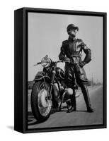 Front Shot of a German Made BMW Motorcycle and Rider-Ralph Crane-Framed Stretched Canvas