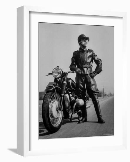 Front Shot of a German Made BMW Motorcycle and Rider-Ralph Crane-Framed Photographic Print