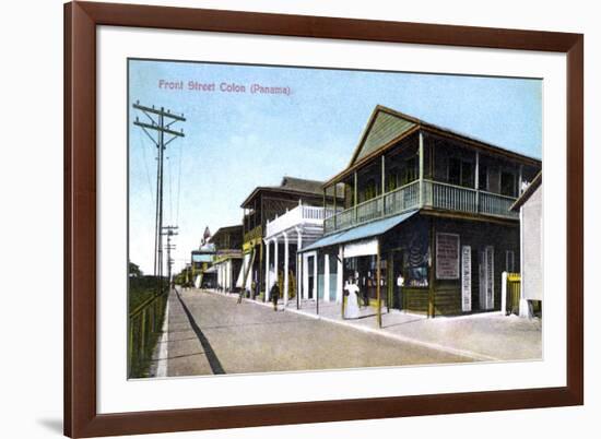 Front Street, Colon, Panama, 1907-null-Framed Giclee Print