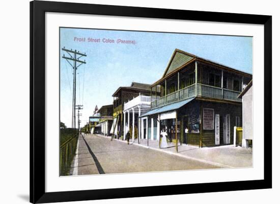 Front Street, Colon, Panama, 1907-null-Framed Giclee Print